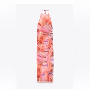 Zara printed halter dress